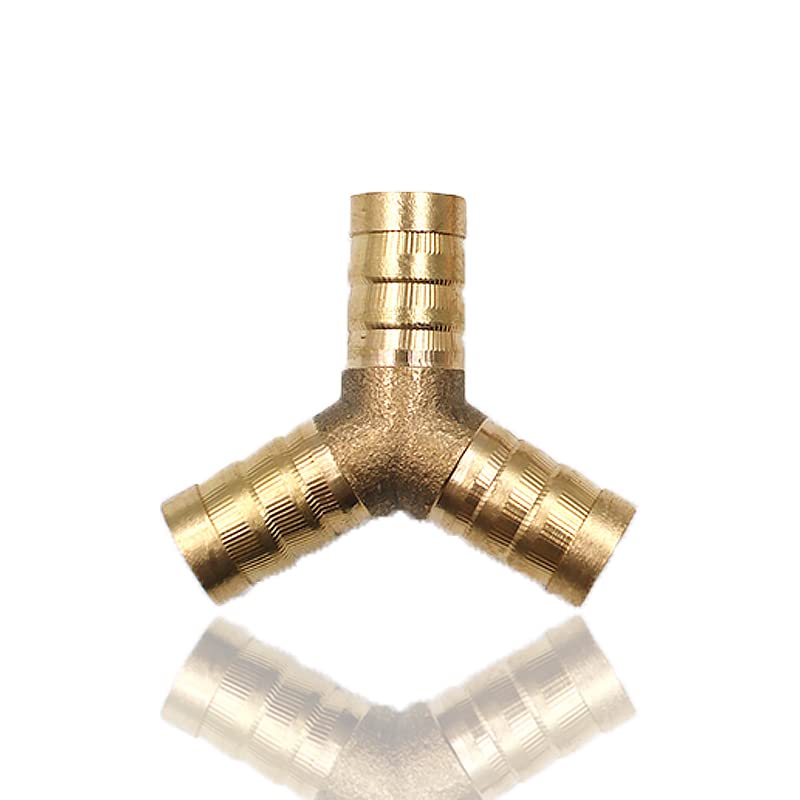 Barbed Connector 10 mm 3 Way Solid Brass Y Hose Barbed Joiner/Connector Adapter for Fuel Air Water Gas Oil (Pack of one)