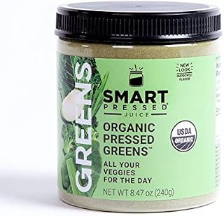 Smart Pressed Organic Greens Superfoods Juice Powder Single Serving Cold-Pressed Vegan Alkalizing Green