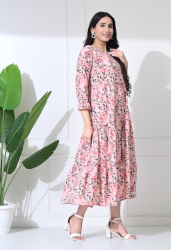 Image of Amazon Brand - Tavasya Women Long Maternity Kurta | Feeding Kurti | Comfort Maxi Dress