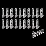 Sscon 20Pcs Shelf Clips 7.9mm Cabinet Shelf Pegs Clear Plastic Locking Shelf Pin for 3/4