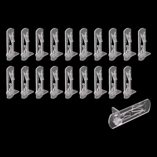 Sscon 20Pcs Shelf Clips 7.9mm Cabinet Shelf Pegs Clear Plastic Locking Shelf Pin for 3/4