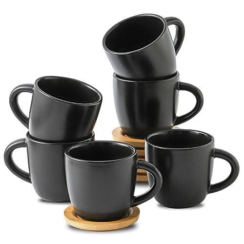 Hasense Porcelain Cappuccino Cups & Saucers (6) 6oz