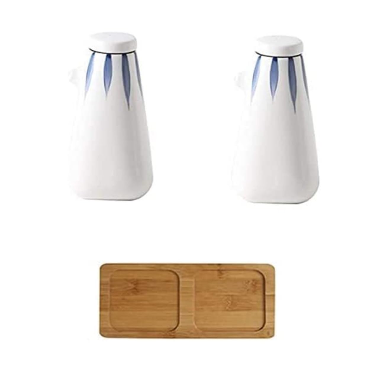 FENBNMK Essig- & Ölspender Öl- und Essigspender, Essig- und Ölflaschen-Set, Keramik, Mehrfarbig, 300 ml x 2