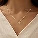 Thaivor Necklace for Women Dainty Bow Necklace 14K Gold Plated Cute Choker Necklace Small Bow Pendant Charm Necklaces Teen Gift Trendy Stuff Personalized Jewelry Gifts