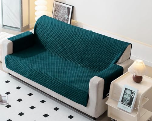 Image of Fashion Throw Quilt-Fully Covered 3 Seater Anti-Slip Quilted Sofa Covers for Living Room Sofa Slipcovers Furniture Cover Home Decor Teal