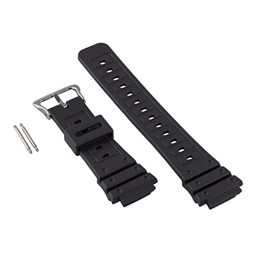 Gilden 18mm Black Polyurethane Long Watch Strap 017280, fits Casio G-Shock watches