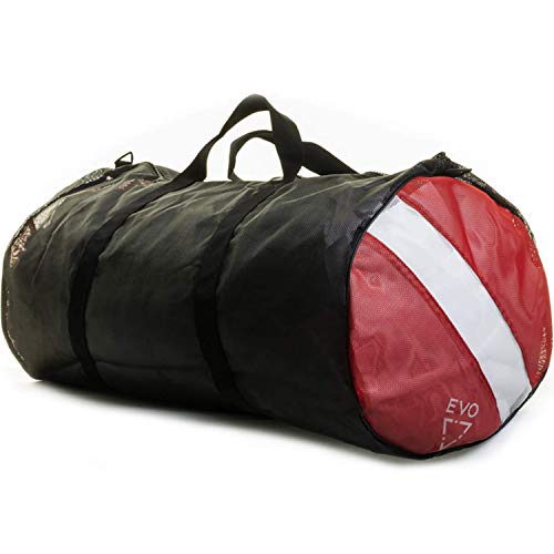 Evo Mesh Dive Flag Gear Bag - Mesh Dive Bag For Scuba Or Snorkeling - Diving Snorkel Gear Bag - Beach Gear Bag With Zipper - Collapsible Beach Duffle Bag For Easy Storage #TOP13