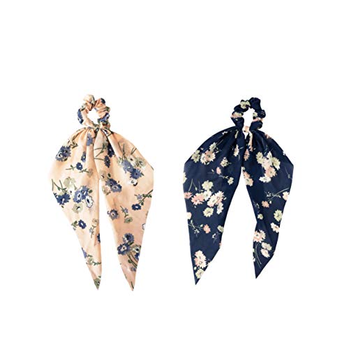 Headbands of Hope Darling Scrunchie Hair Tie Set For Women - Fashionable Hair Accessories Great for Yoga and Casual Wear - Adjustable Elastic Head Turban Fits Girls and Babies (Floral)