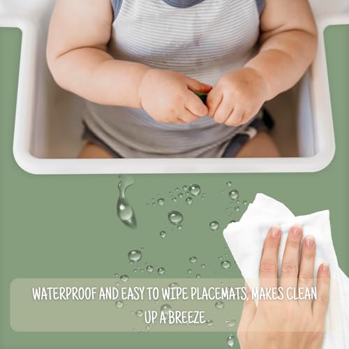 High Chair Placemat for IKEA Antilop Baby High Chair, 2 Packs Stain Resistant Non-Slip Toddler Silicone High Chair Place Mats Eating Table Mat (Sage/Ether) by Mintlyfe - Image 4