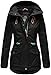 Produktbild MARIKOO Damen Winter Jacke Parka Mantel warm gefüttert Kapuze B861 [B861-Babet-Schwarz-Gr.XS]