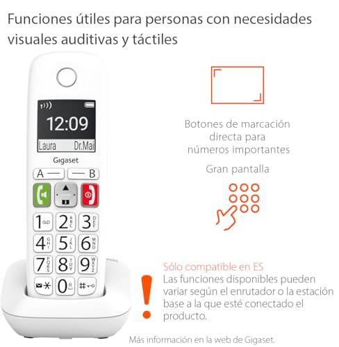 Téléphone DECT Gigaset E290 fixe analogique sans fil avec écran rétroéclairé - 2