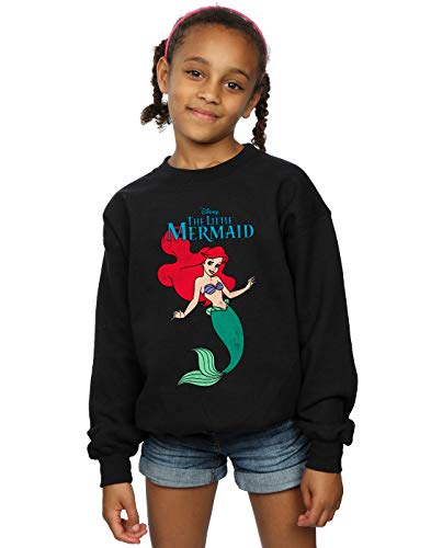 Disney Girls The Little Mermaid Line Ariel Sweatshirt Black 12-13 years