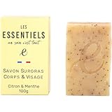 LES ESSENTIELS Überfettete Seife Zitrone & Minze - Bio-Naturseife überfettet, kaltverseift mit...
