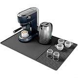 Tappetino in silicone per macchina da caffè con design a due pezzi, resistente al calore e antiscivolo, tappetino rimovibile per asciugare rapidamente gli accessori da caffè (nero B) immagine