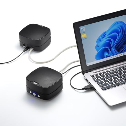 サンワサプライ スピーカーフォン WEB会議 小型 2台連結可能 マイク 有線USB接続 Skype・Zoom・Teams対応 MM-MC35N の商品画像 9