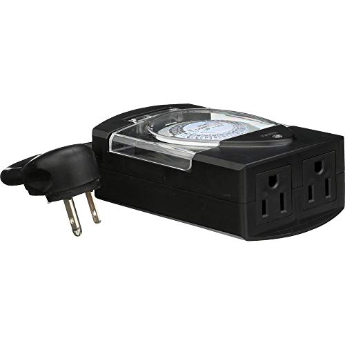 Westek Tm1613Dolb Outdoor Grounded Daily Mechanical Timer, Dual Outlet, Black #TOP5