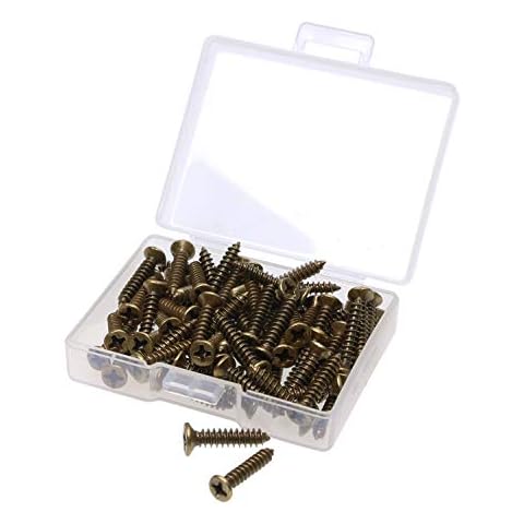 Mini Skater M3 ×16mm Bronze Cross Flat Head Tapping Wood Screws with Oxide and Wax Screws, 100PCS Cover