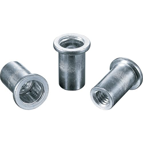 Shrimp Blind Nuts "Shrimp Nuts" (Flat Head, Aluminum), Eco Pack, Plate Thickness: 1.2 inches (3.2 mm), M5 x 0.8 (30 Pieces)