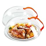 Eutuxia Microwave Plate Cover with Lid, Handle, and Adjustable Steam vent Holes. Splatter Guard Protection While Microwaving. BPA Free, Dishwasher Safe