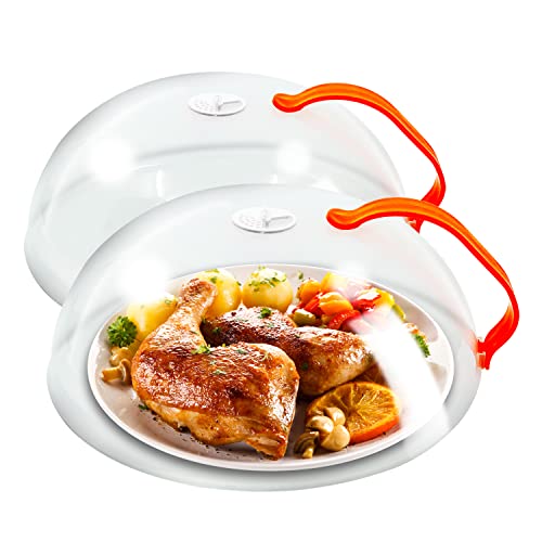Eutuxia Microwave Plate Cover with easy-grip Lid, Handle, Adjustable Steam vent Holes, Splatter Guard Protection While Microwaving, Dishwasher Safe &10.62 inch & Pack of 2