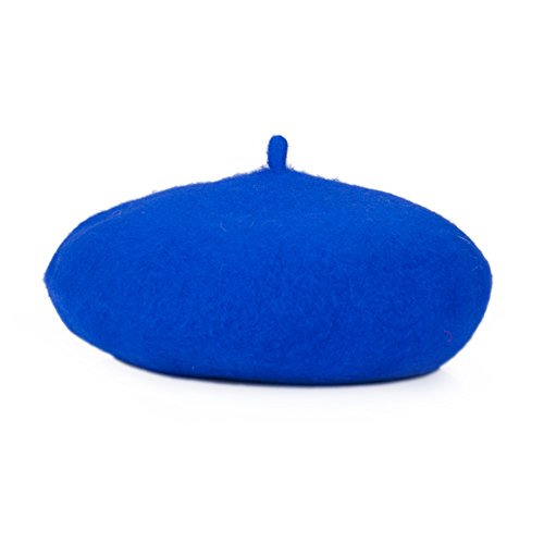 Opromo Boina Francesa, Boina Clásico de Lana, Gorro de Artista para Niña, Sombrero de Estilo Francesa, 24 cm de Diámetro Cover