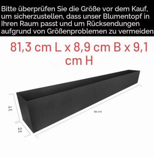 Psoirgcnh Moderner Pflanzkasten aus Metall, rechteckiger Sukkulenten-Übertopf, dekorativer Pflanzkübel für drinnen und draußen… – Ansicht 2