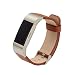 Ldaai Replacement Watch Bands For Fitbit charge 2,Available in Leather,Metal,Stainless Steel accessories(brown)