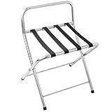 soporte para maletas hotel Soporte de maletas plegable para hotel, apartamento, habitación, etc. Modelo con respaldo en la parte posterior, que aguanta la tapa de la maleta cuando está abierta.