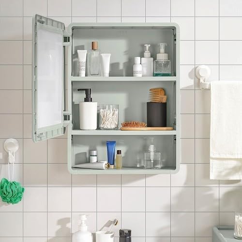 Amazon.co.jp: IKEA イケア ミラーキャビネット 扉1枚付き グリーン
