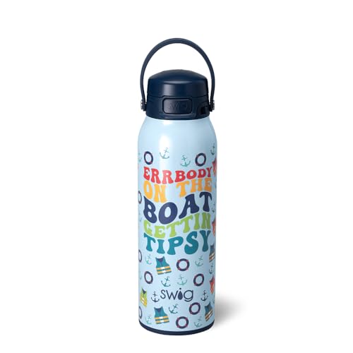 Swig Life 32oz EZ Fill Water Bottle with Straw Lid, Errbody on the Boat