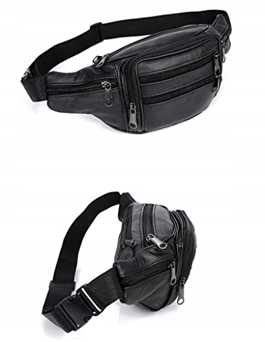 Bolsa de cintura de couro sintético masculina pochete bolsa de cinto masculina motoboy