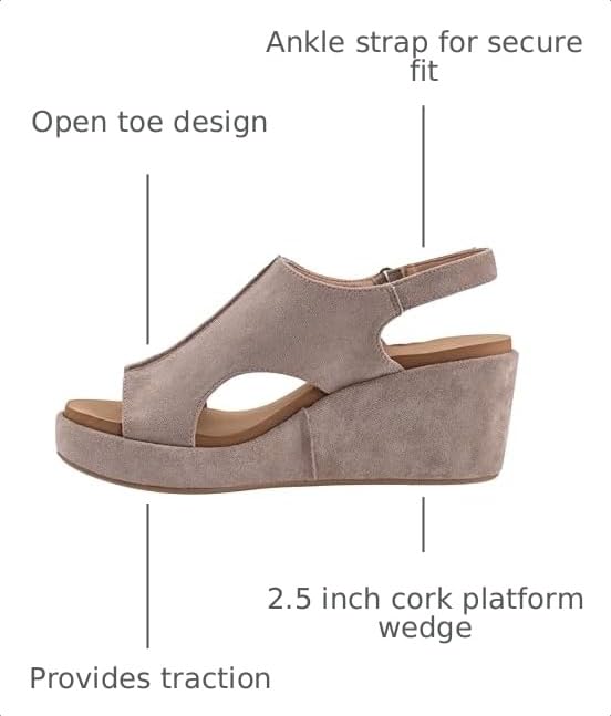 Image of Corkys Footwear Womens Carley Wedges, Featuring Corkys EVA Foam Cushioned Insoles, A 2.5 Inch Heel, Lightweight For All Day Wear, And Hook And Loop Closure