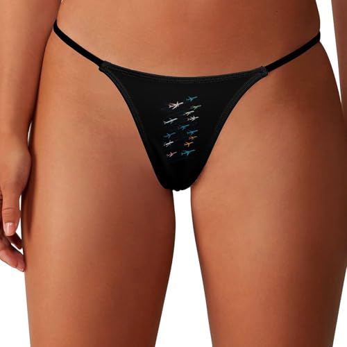 HLBSDM Tanga de Moda para Mujer, de Tiro bajo, Sexy, Invisible, Transpirable, con diseño de avión, a reacción