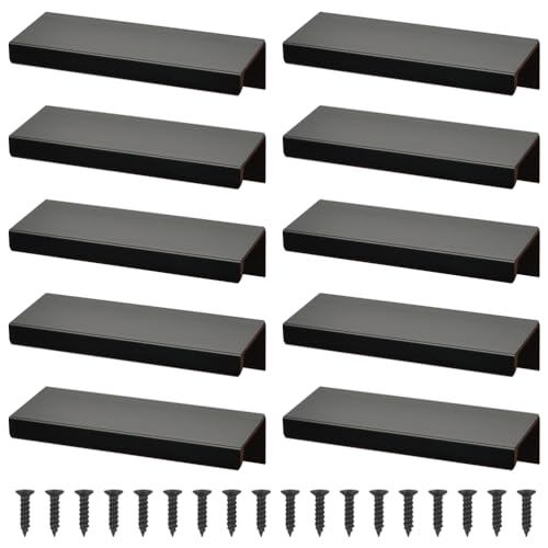 YOPEUC 10pc Puxadores para Moveis, Tiradores Negros Socina, Tiradores Armarios Roperos Tiradores Puertas Cocina, Tiradores Muebles de Cocina Tiradores de Puerta Curvados para Cajones Ocultos