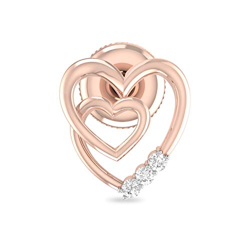 Aucent by PC Jeweller The Sevda Heart 18KT Yellow Gold and Diamond Earrings - Image 2