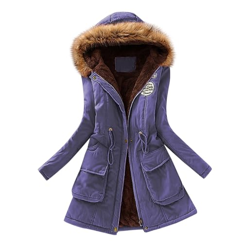 Chaqueta acolchada casual de manga larga para mujer, BU1, XL