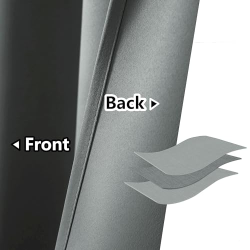 AOSKY Door Curtains for Doorway Privacy, Dark Grey Grommet Closet Curtains for Bedroom, Door Window Curtain, Light Blocking Thermal Insulation Drapes for Living Room Set of 1 Panels, 52" W x 84" L by AOSKY - Image 3