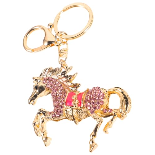 ibasenice Llavero de Caballo Colgante Decorativo para Mujer, Accesorio para Bolso y Mochila, Metal Resistente en Color Rosa, Diseño Compacto y Portátil, Llavero Animal de Dibujos Animados,