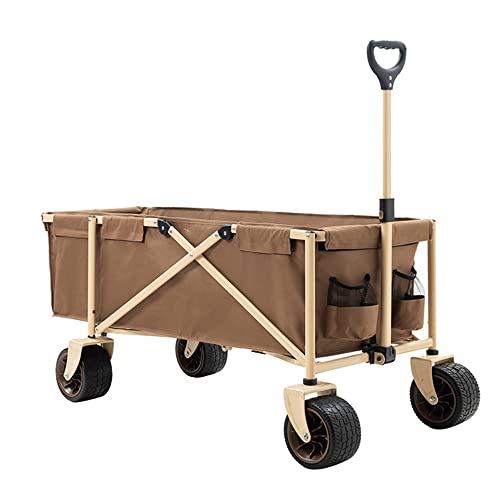 Carretilla plegable ajustable para camping al aire libre con capacidad de 100/120 kg, estructura de acero y ruedas de PVC