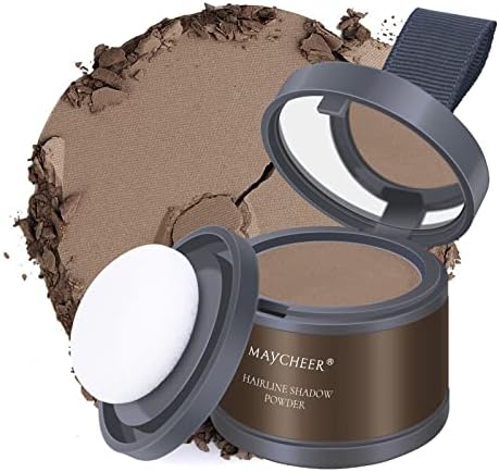 FREEORR Hairline Powder, Root Touch Up Magical Hair Shadow Powder, Instantly Hair Line Shadow Cover Up, Hair Root Concealer with Puff Touch, Root Cover Up for Thin/Bald Hair, Hair Powder for Women/Men-Brown