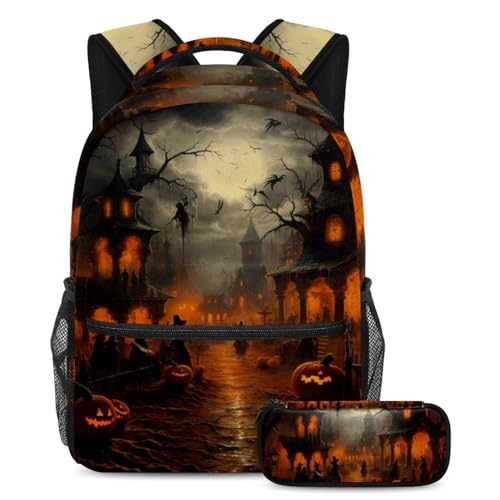 Sac à dos zombie Halloween avec trousse : fini les affaires d'école perdues