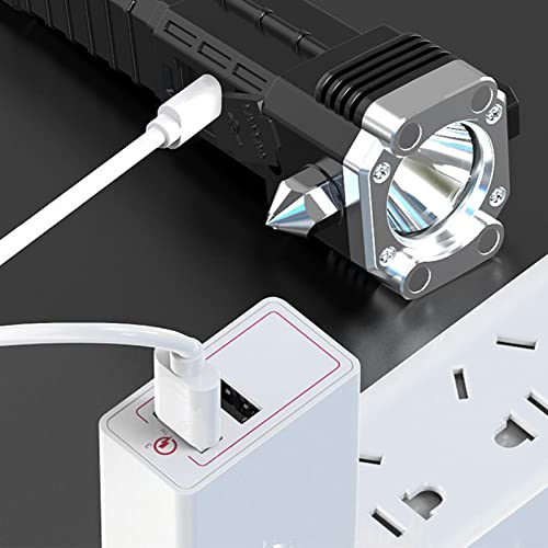 5 Pcs 車用充電式懐中電灯 | 多機能LED懐中電灯安全ハンマー