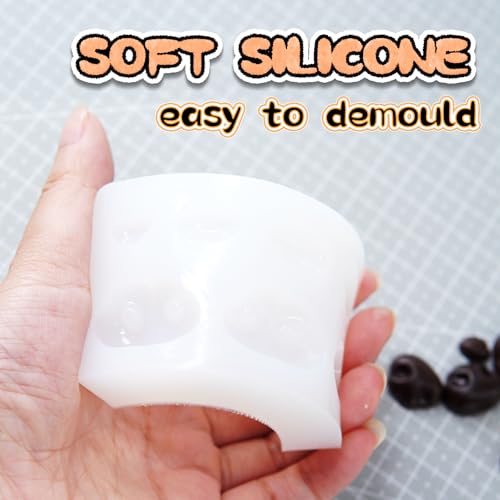 Image of Nuvretk 7 Cute Silicone Molds for Needle Felting - Dog Nose Shapes for Stuffed Animals, DIY Crafts, and Accessories (Triangle)