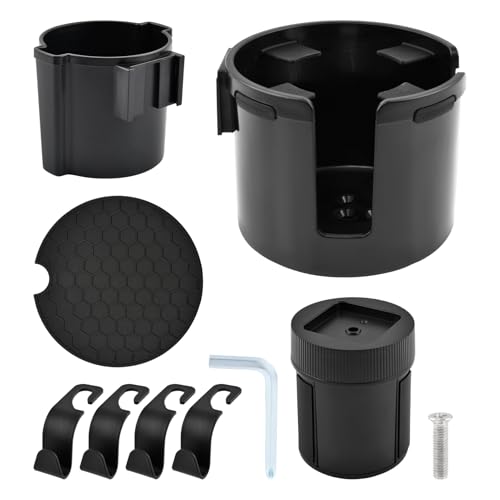 Portavasos para carro 2 en 1 con base ajustable y 4 ganchos miniatura 1