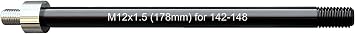 Bicycle Trailer Hitch Adapter, 12mm Thru Axle, 167-185mm Shaft Length, Black, Alloy Steel, Adult Cyclists with Bicycle Trailers and Thru Axle Bikes