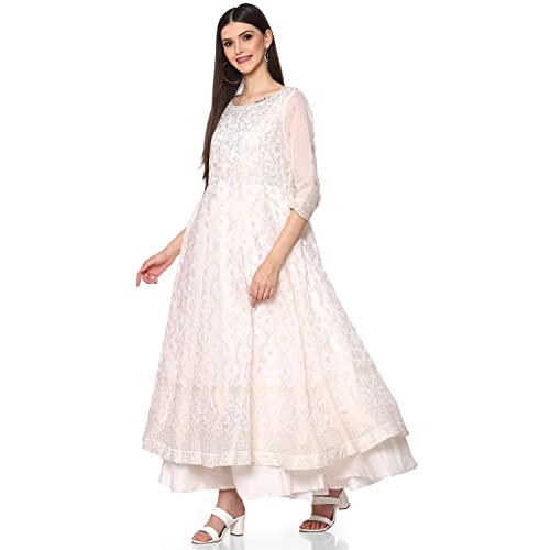 Image of BIBA Women Poly Modal Anarkali Printed Dress