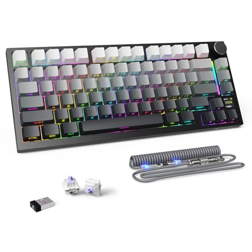 ATTACK SHARK X820ULTRA ���J�j�J���L�[�{�[�h �Q�[�~���O�L�[�{�[�h ��������Type-C�P�[�u�� �J�X�^�� 75���z�� ����/�L��/BT �O�͐ڑ� �z�b�g�X���b�v �������\ PBT�L�[�L���b�v RGB�o�b�N���C�g LED�f�B�X�v���C