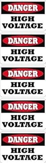 (x5) Danger - High Voltage Vinyl Decals 3M Reflective Stickers Safety Label 2