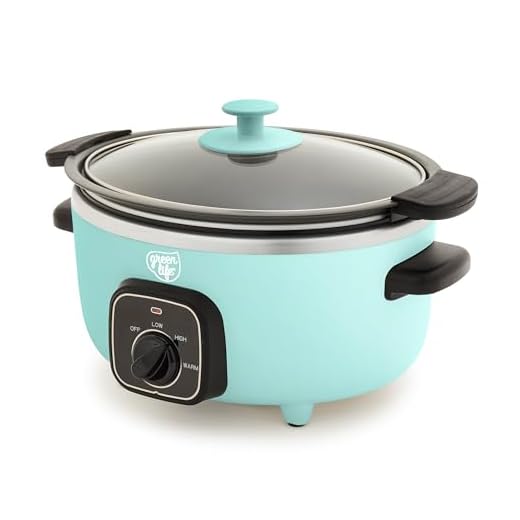GreenLife 3.5QT Slow Cooker, Non-Toxic PFAS-Free Ceramic Nonstick Removable Interior Bowl, Programmable, Keep Warm, Stovetop & Oven Safe, Dishwasher Safe Parts, Glass Lid, Turquoise