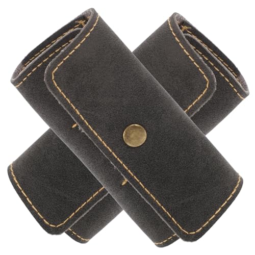 LIOOBO 2pcs PU Leather Guitar Pick Storage Case Durable Plectrum Holder Bag Easy Open Design for Guitar Ukulele and Bass Accessories present for Musicians